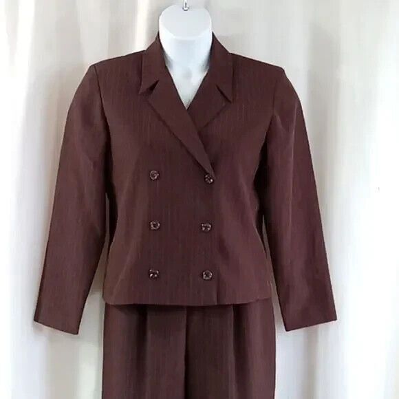 Positive Attitude Jackets & Blazers - Positive Attitude women's Size 10 wine color pinstripes New pants & blazer